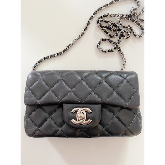 ▫️Chanel▫️ Quilted Mini Flap Charcoal Crossbody - Picture 2 of 13